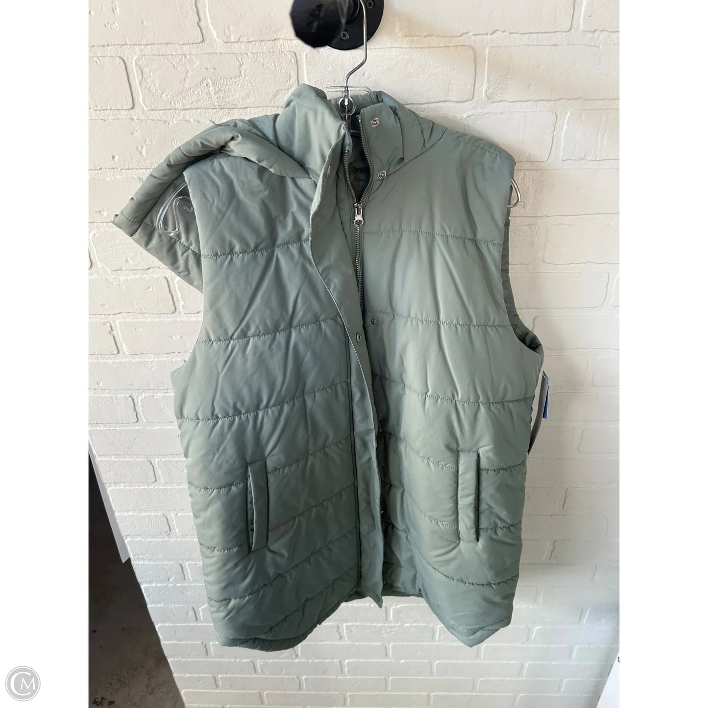 Vest Puffer & Quilted By Dip In Green, Size: M