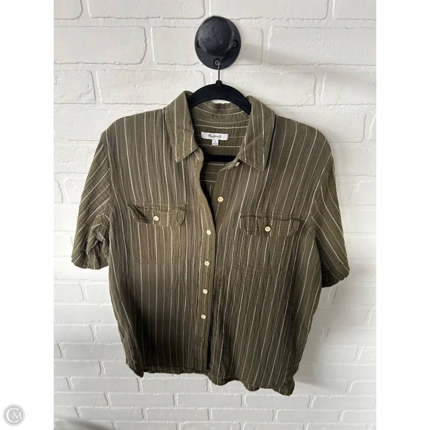 Top Short Sleeve By Madewell In Green, Size: M