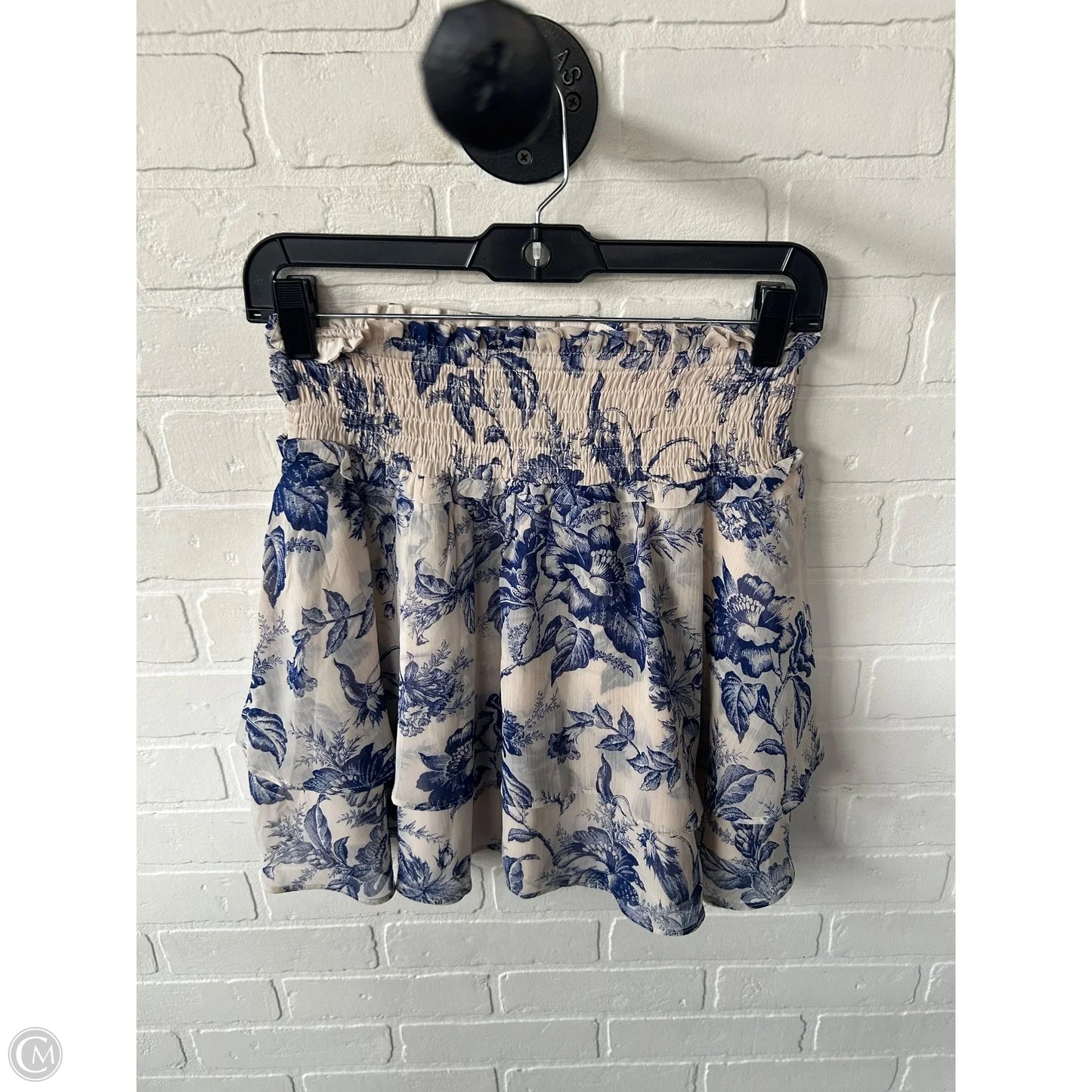 Skirt Mini & Short By Express In Blue & Cream, Size: 0