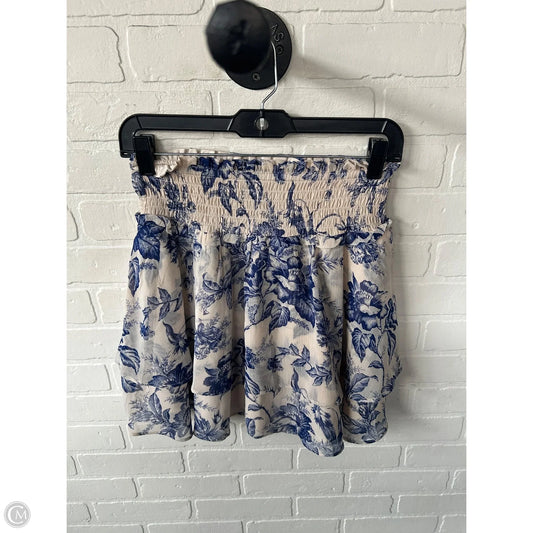 Skirt Mini & Short By Express In Blue & Cream, Size: 0