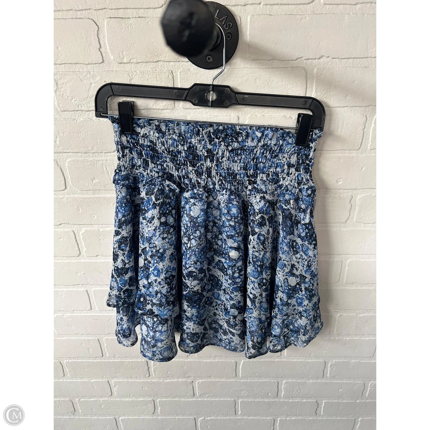 Skirt Mini & Short By Express In Blue & White, Size: 0