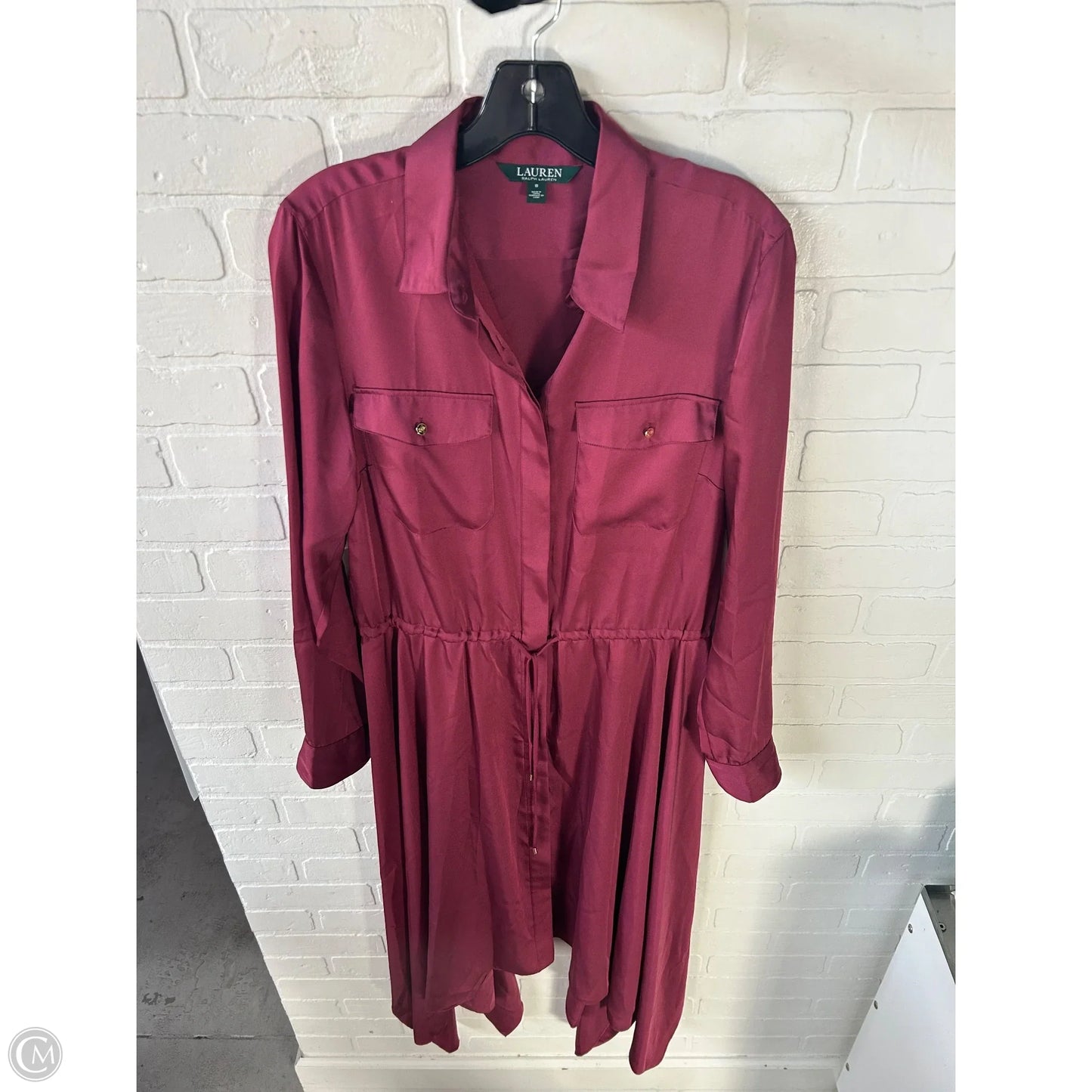 Dress Work By Lauren By Ralph Lauren In Maroon, Size: M
