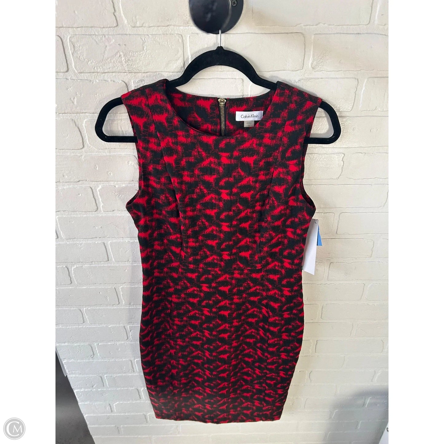 Dress Work By Calvin Klein In Black & Red, Size: M