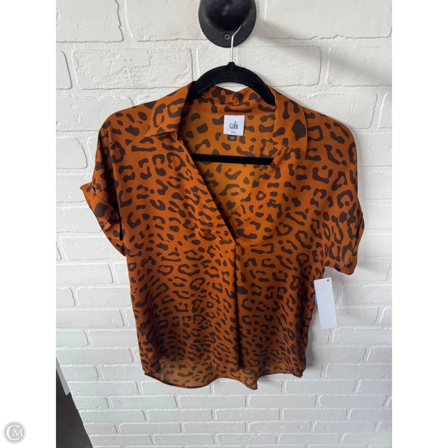 Top Short Sleeve By Cabi In Brown, Size: Xxs