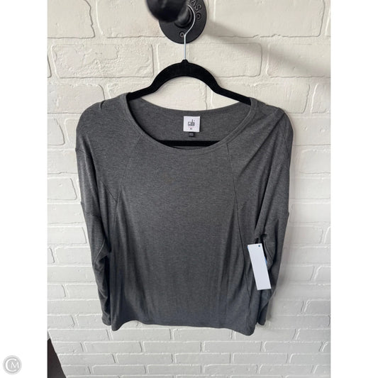 Top Long Sleeve Basic By Cabi In Grey, Size: Xs