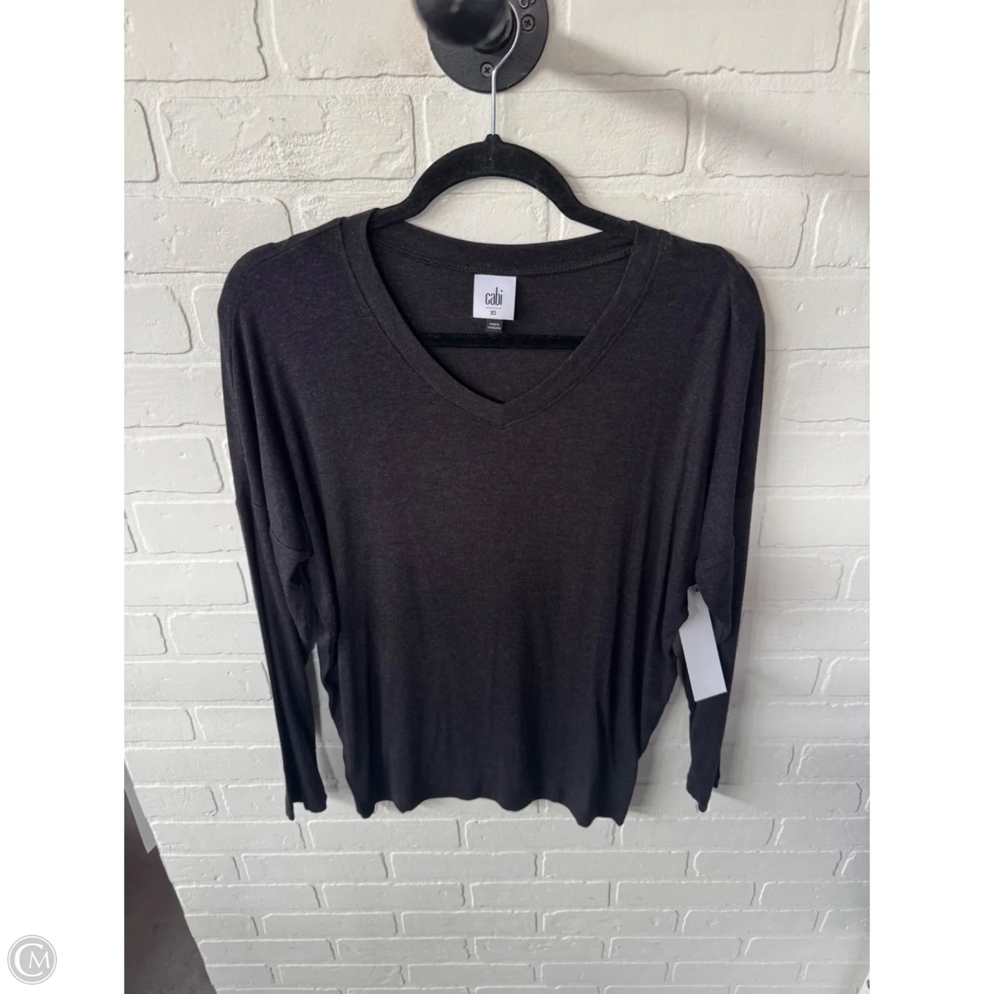 Top Long Sleeve Basic By Cabi In Grey, Size: Xs