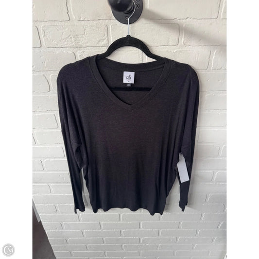 Top Long Sleeve Basic By Cabi In Grey, Size: Xs