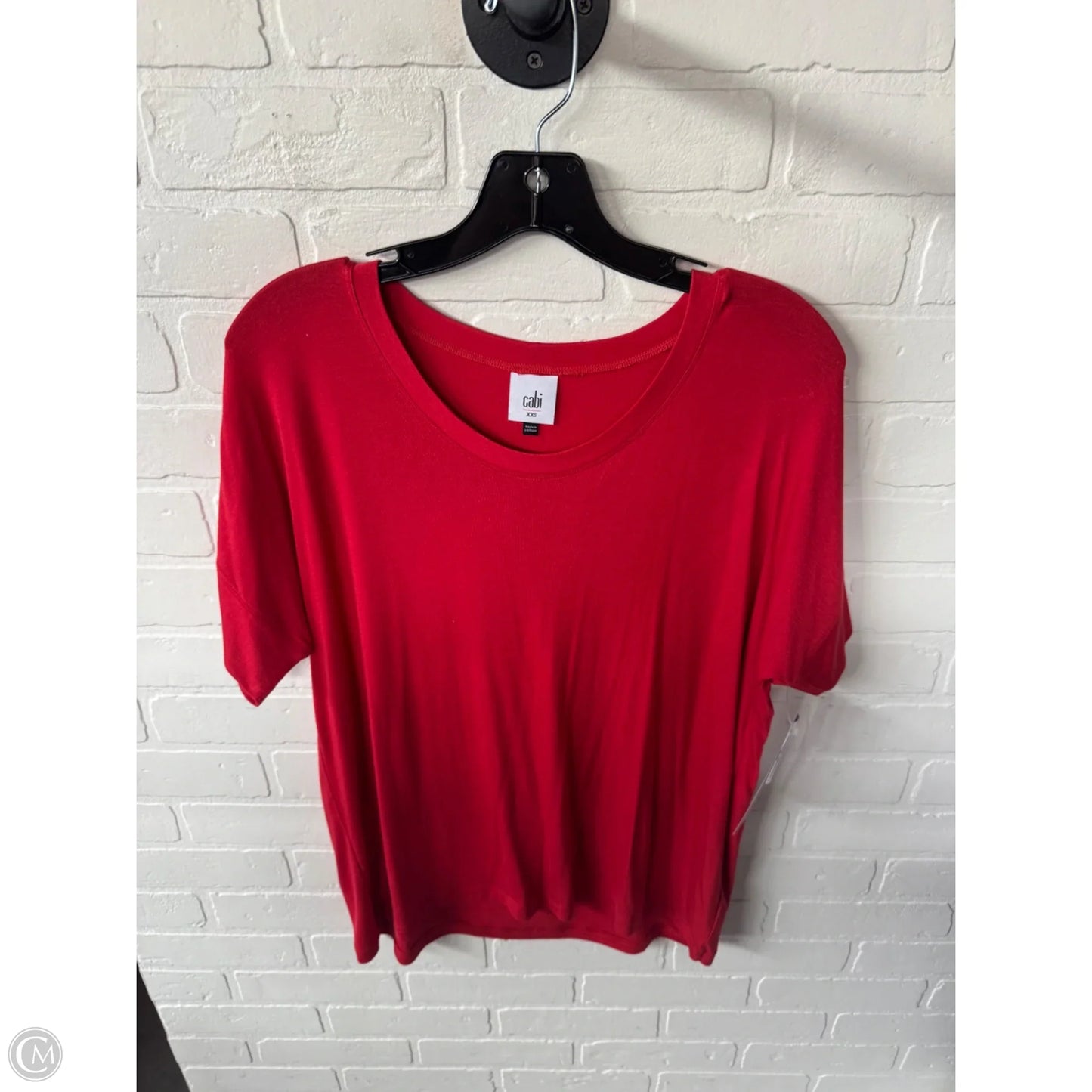 Top Short Sleeve Basic By Cabi In Red, Size: Xxs