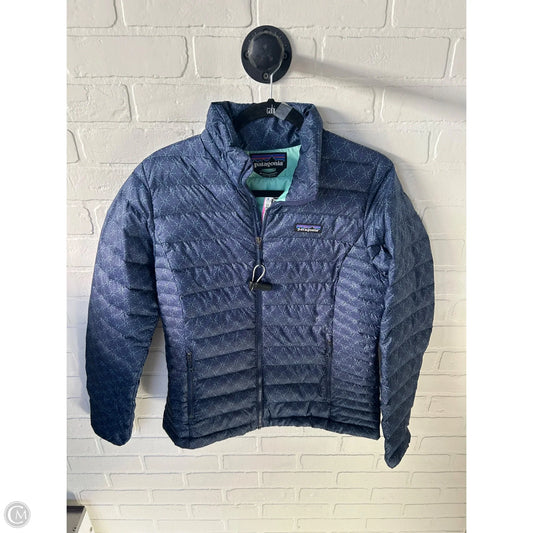 Jacket Puffer & Quilted By Patagonia In Blue & Green, Size: M