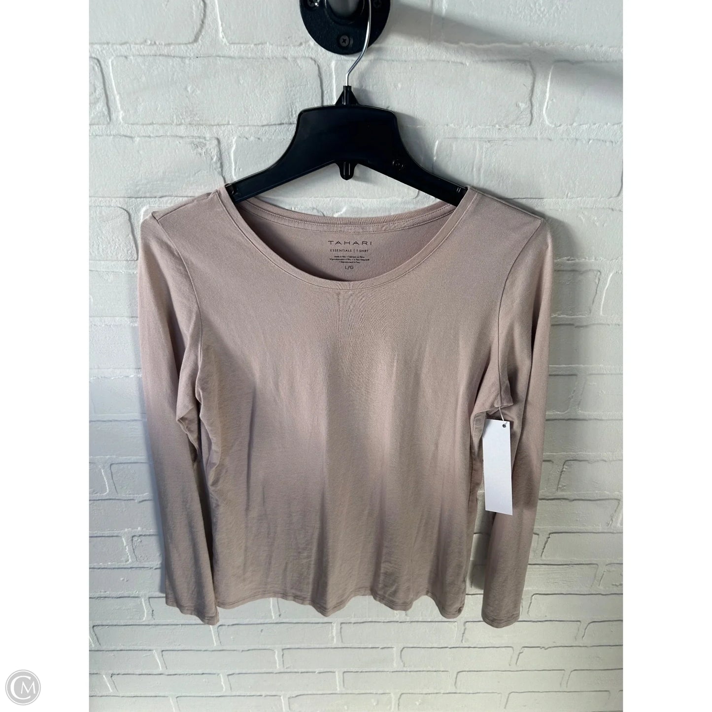 Top Long Sleeve Basic By Tahari In Tan, Size: L