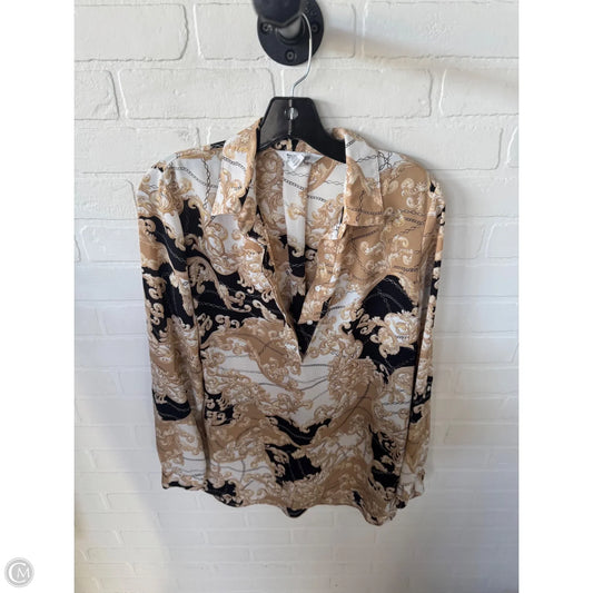 Top Long Sleeve By White House Black Market In Black & Tan, Size: S