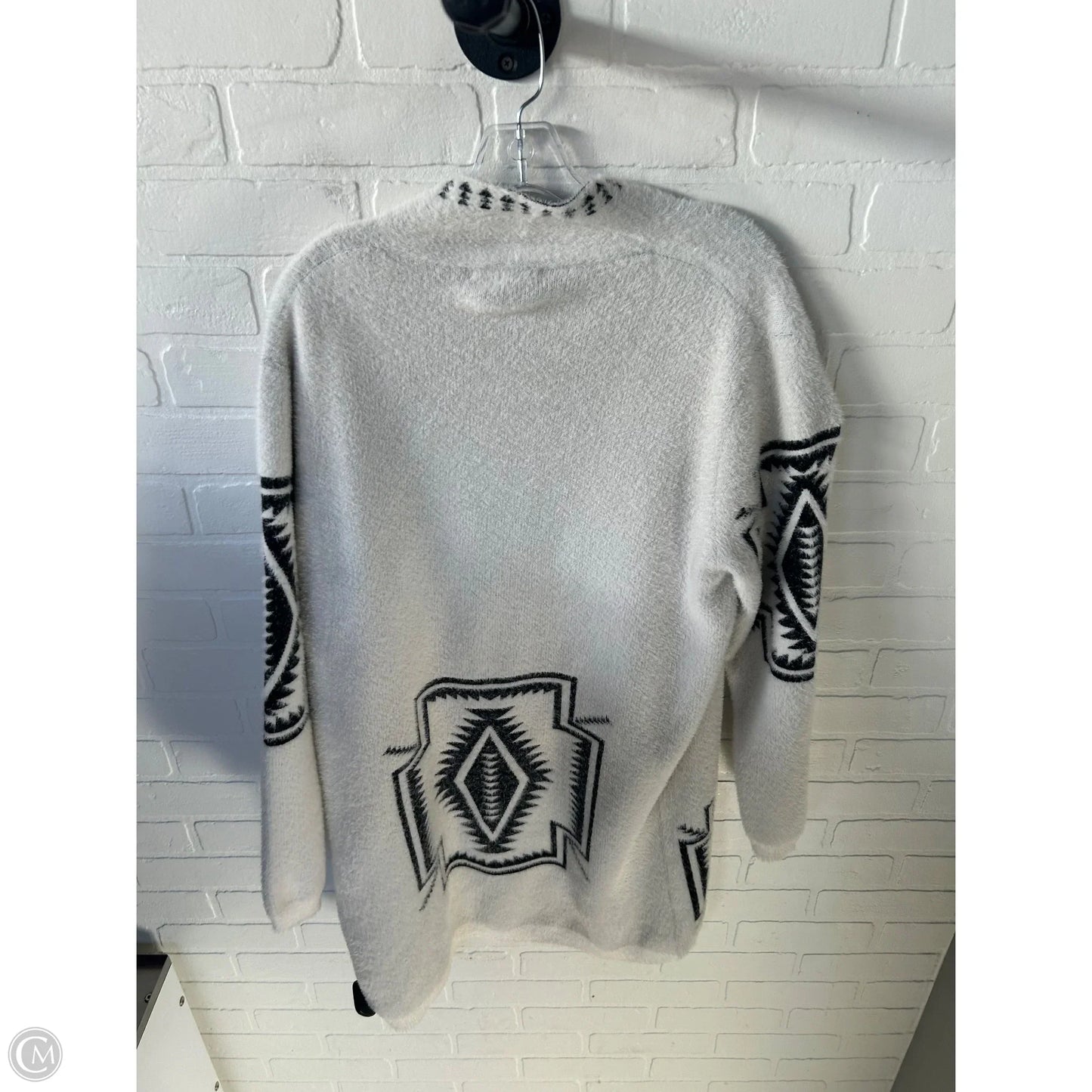 Sweater Cardigan By Cmb In Black & Cream, Size: L