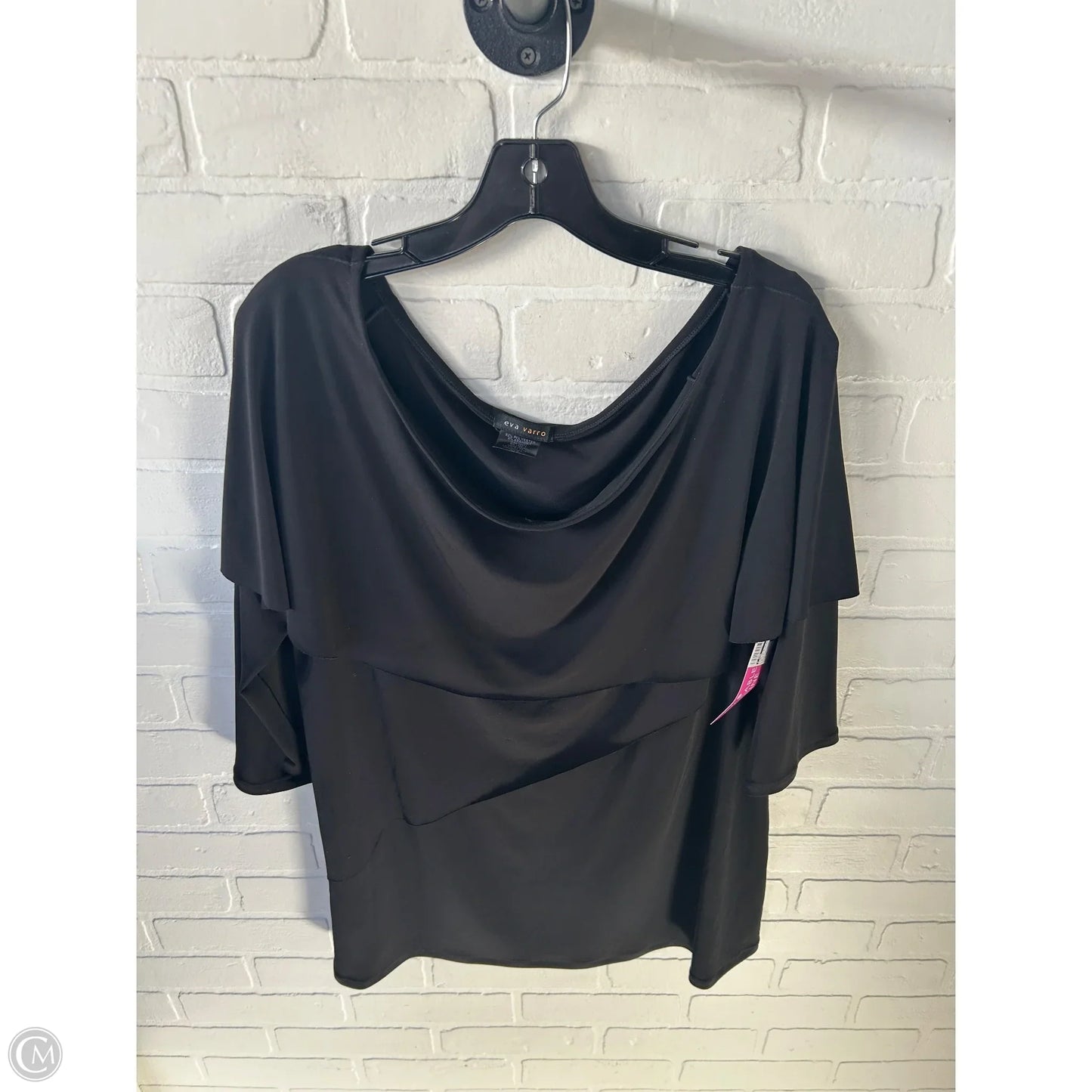 Top 3/4 Sleeve By Cmb In Black, Size: Xl