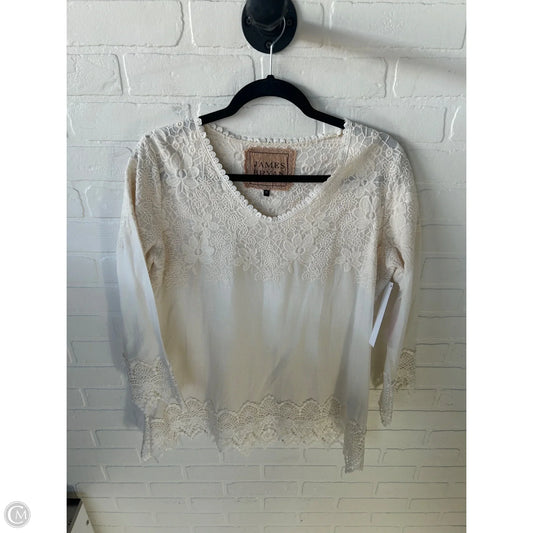 Top Long Sleeve By Cmc In Cream, Size: M