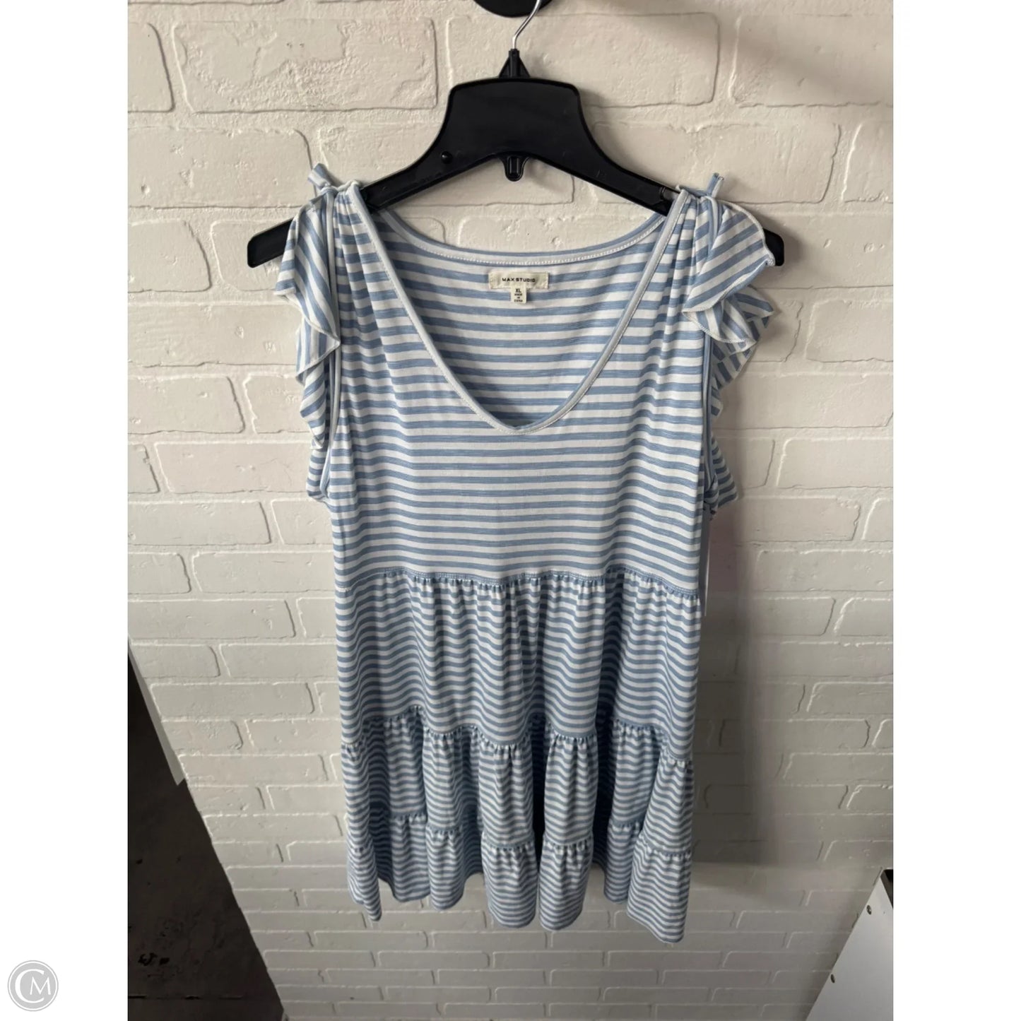 Dress Casual Short By Max Studio In Blue & White, Size: Xl