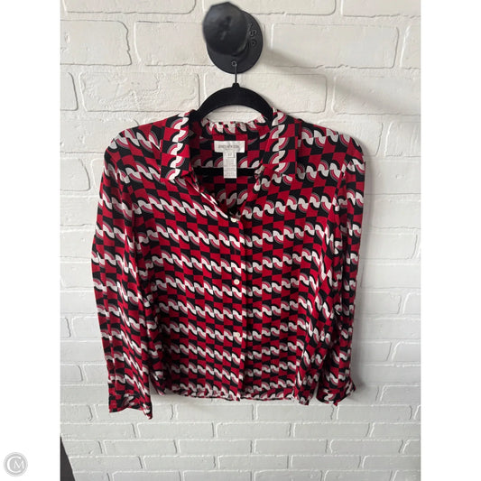 Top Long Sleeve By Jones New York In Black & Red, Size: Mp