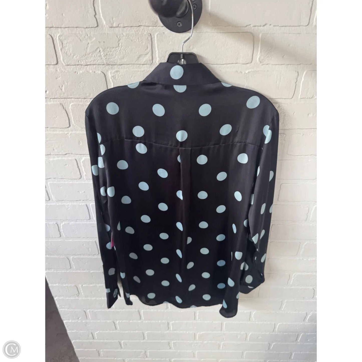 Top Long Sleeve By Zara In Black & Blue, Size: S