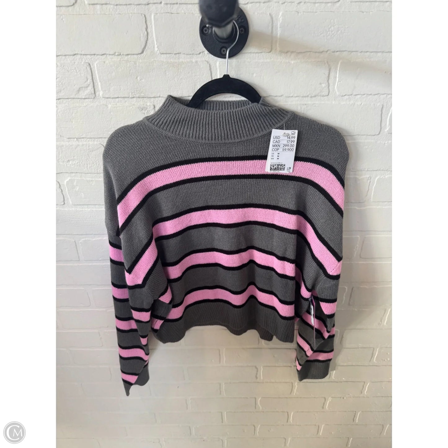 Sweater By Divided In Grey & Pink, Size: M