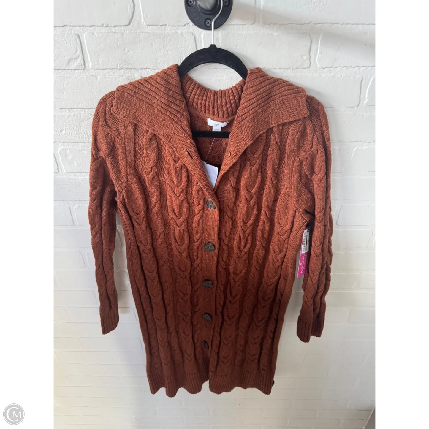Sweater Cardigan By J. Jill In Orange, Size: M