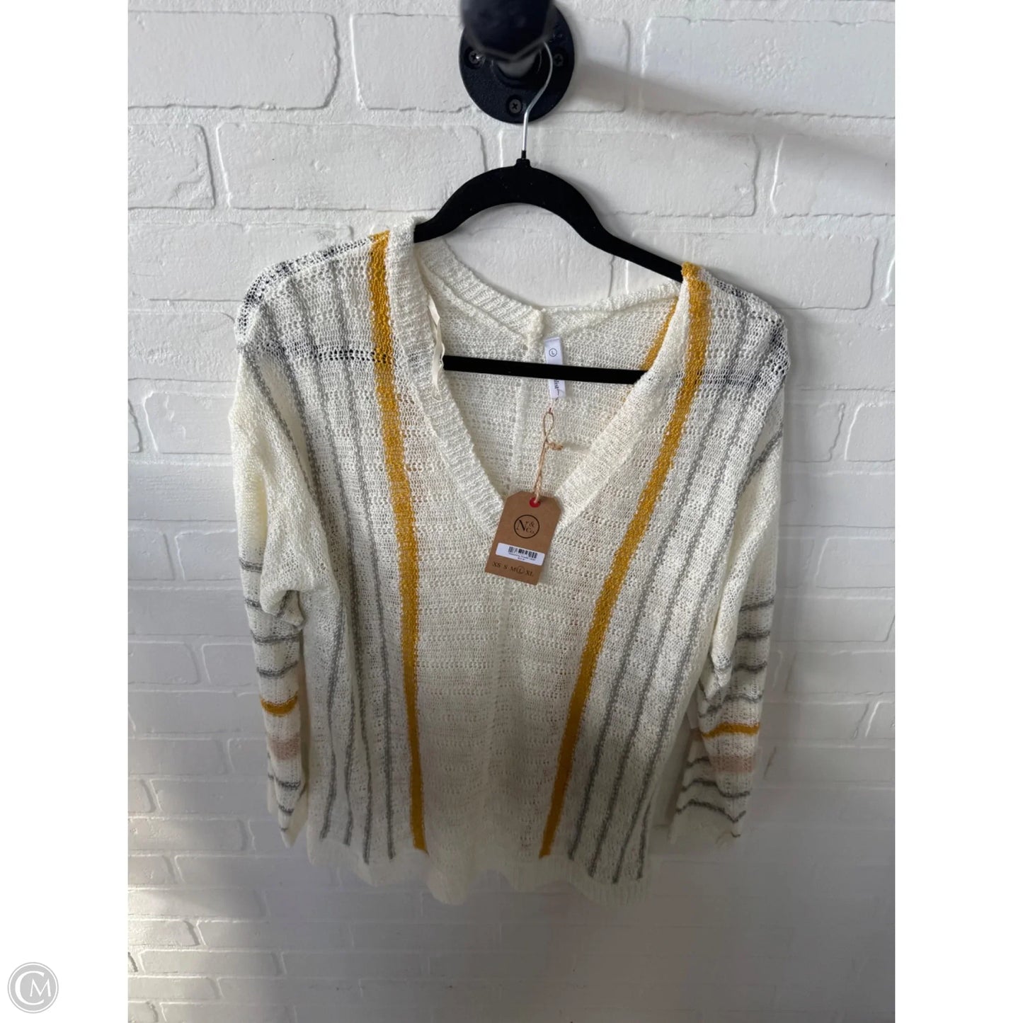 Sweater By Wishlist In Cream & Yellow, Size: L