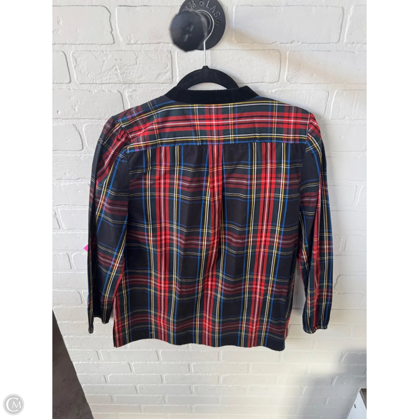Top Long Sleeve By J. Crew In Black & Red, Size: M