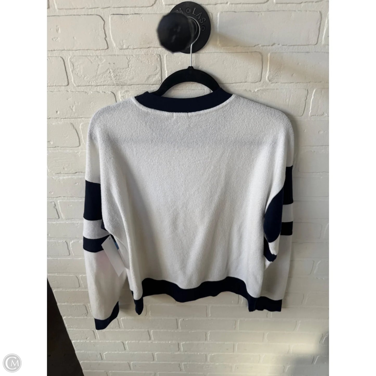 Top Long Sleeve By Faherty In Blue & White, Size: M