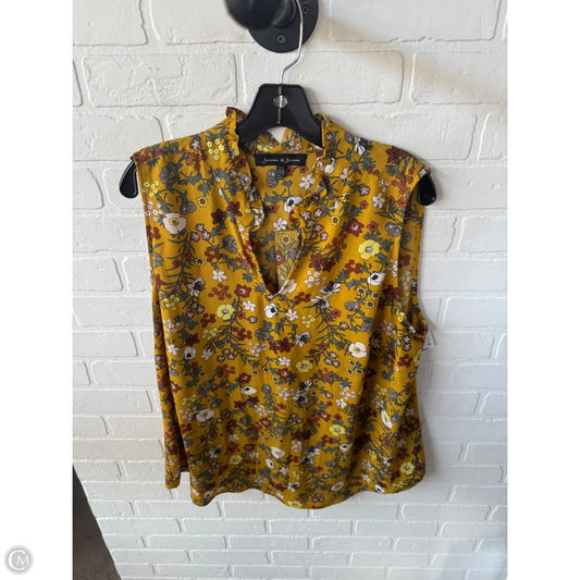 Top Sleeveless By Clothes Mentor In Yellow, Size: 1x
