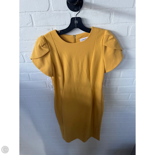 Dress Work By Calvin Klein In Yellow, Size: S