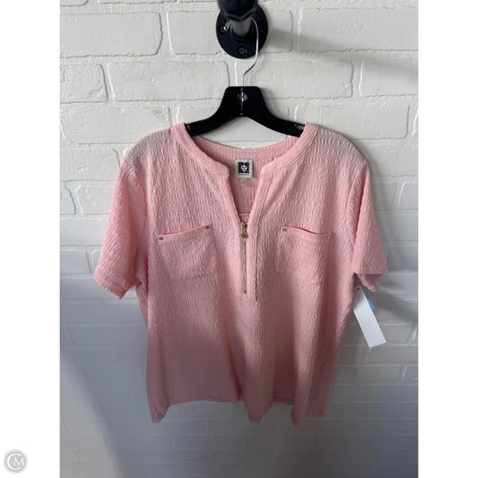 Top Short Sleeve By Anne Klein In Pink, Size: Xl