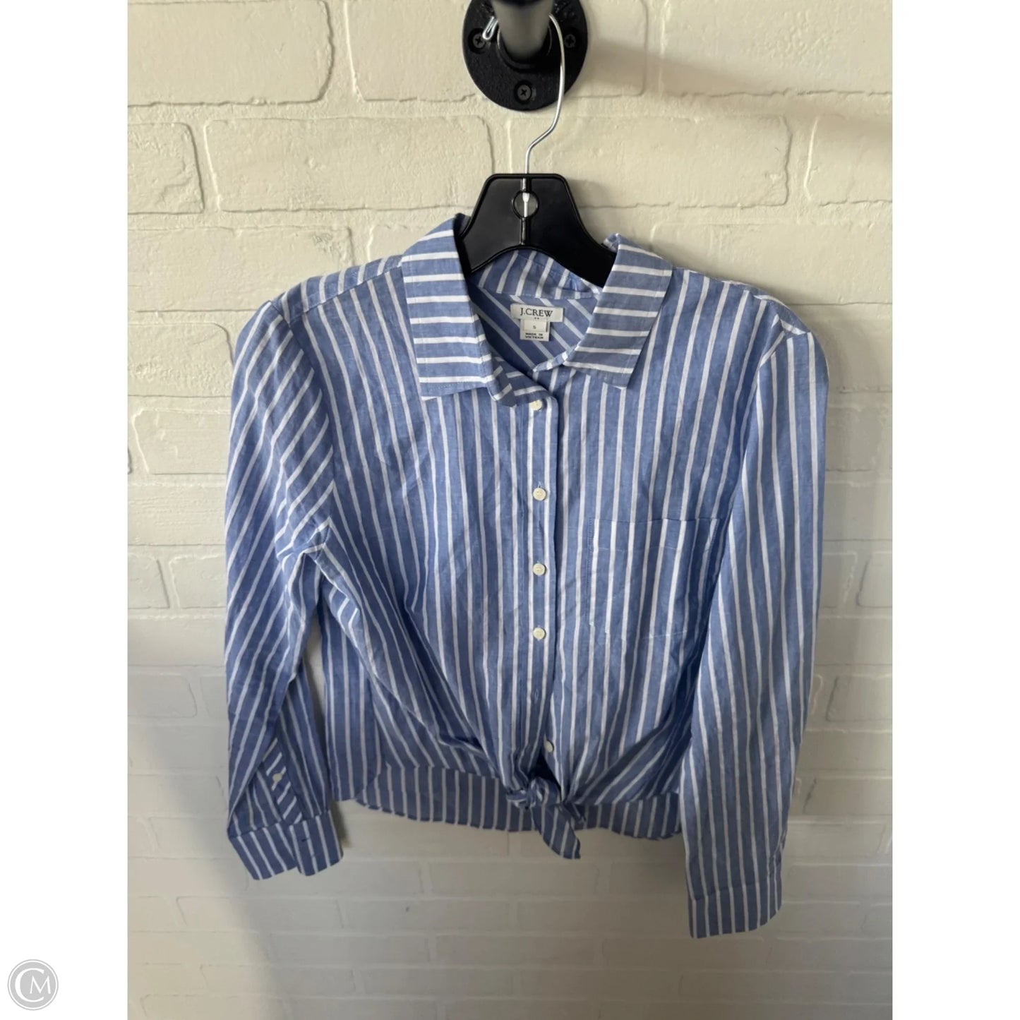 Top Long Sleeve By J. Crew In Blue & White, Size: S