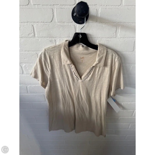 Top Short Sleeve By Belle By Kim Gravel In Beige, Size: M