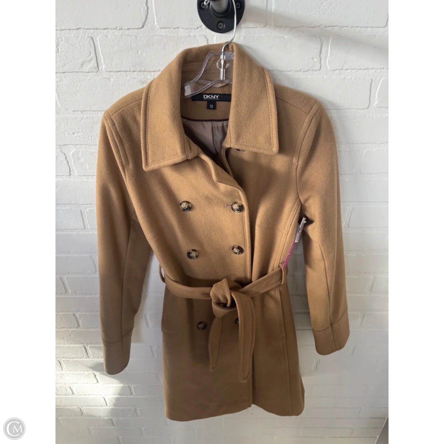 Coat Peacoat By Dkny In Tan, Size: M