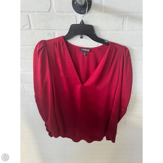 Top Long Sleeve By Express In Red, Size: M