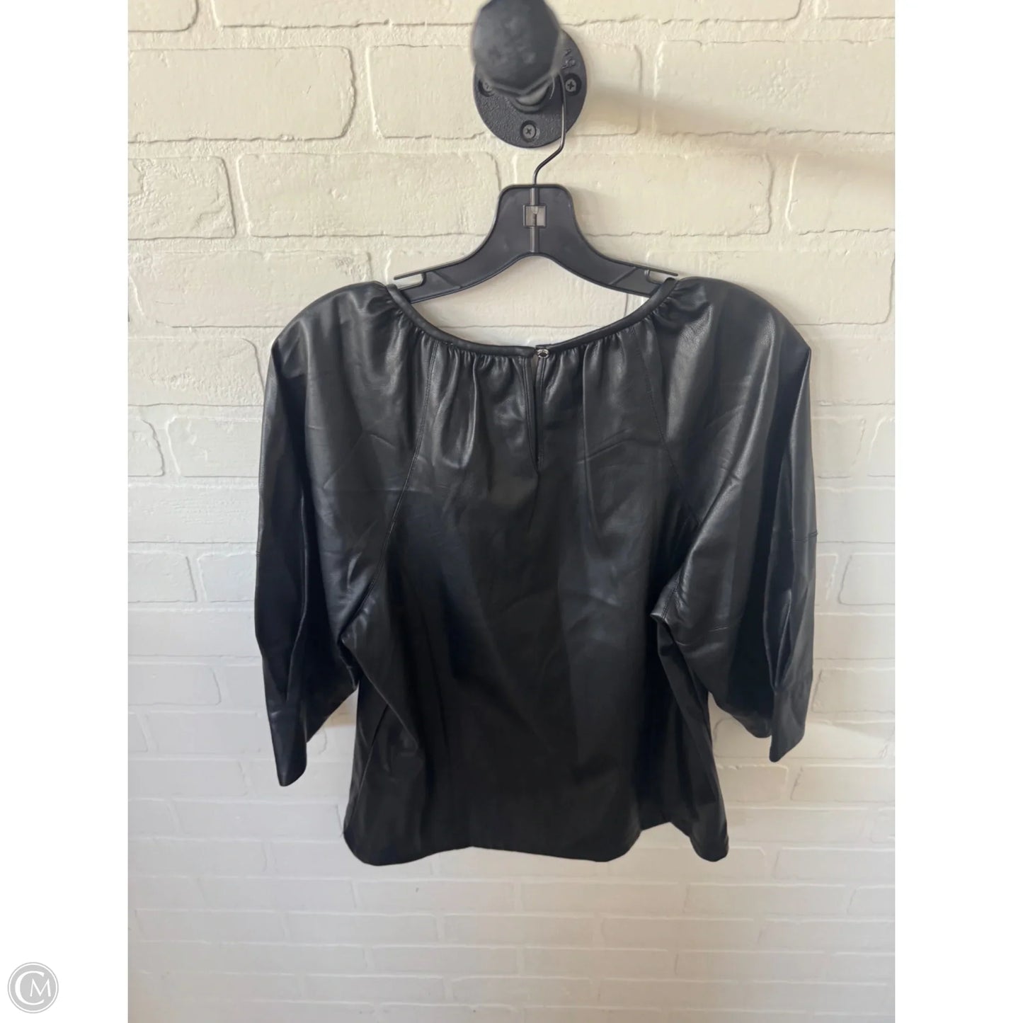 Top 3/4 Sleeve By Calvin Klein In Black, Size: S