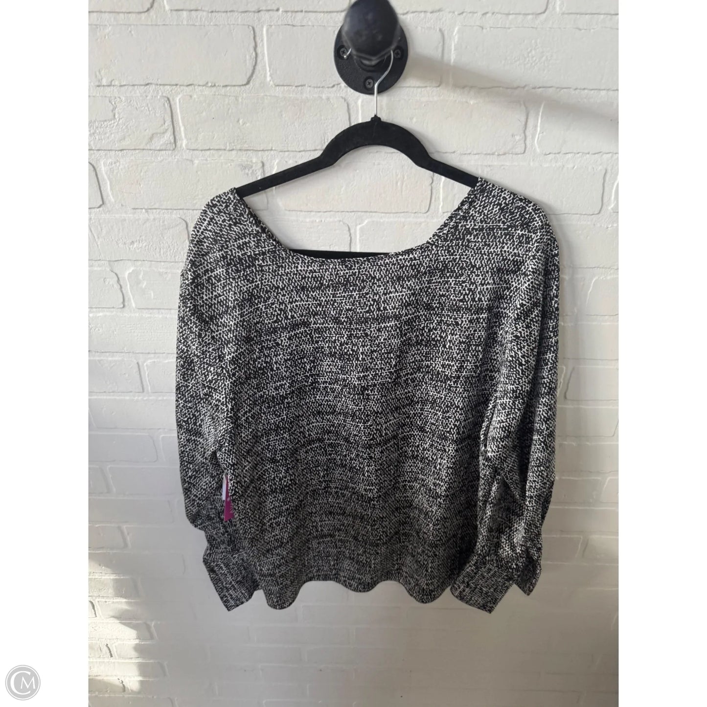 Top Long Sleeve By Nordstrom In Black & White, Size: Xl