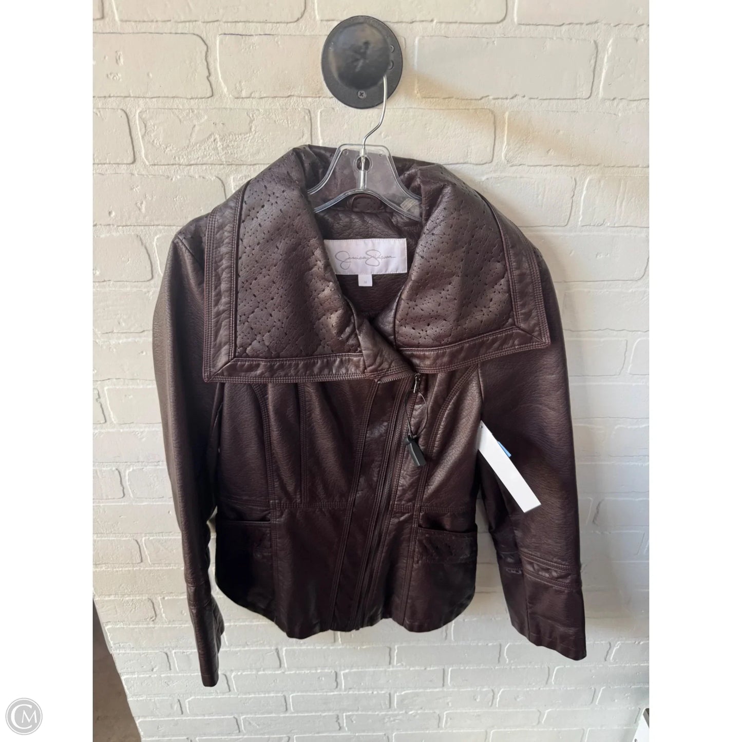 Jacket Moto By Jessica Simpson In Brown, Size: M