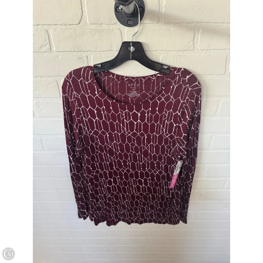 Top Long Sleeve Basic By Apt 9 In Red & White, Size: M
