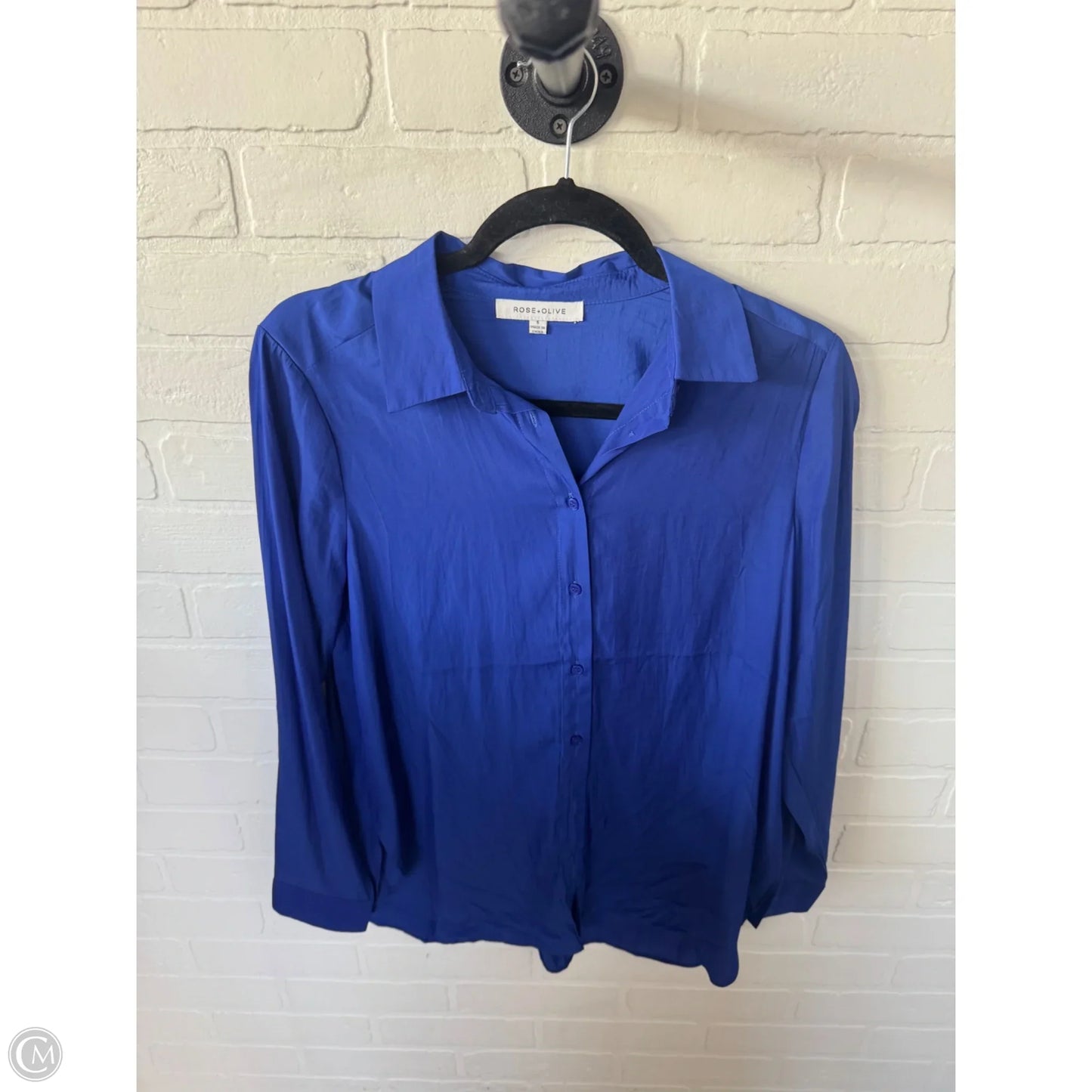 Top Long Sleeve By Rose And Olive In Blue, Size: S