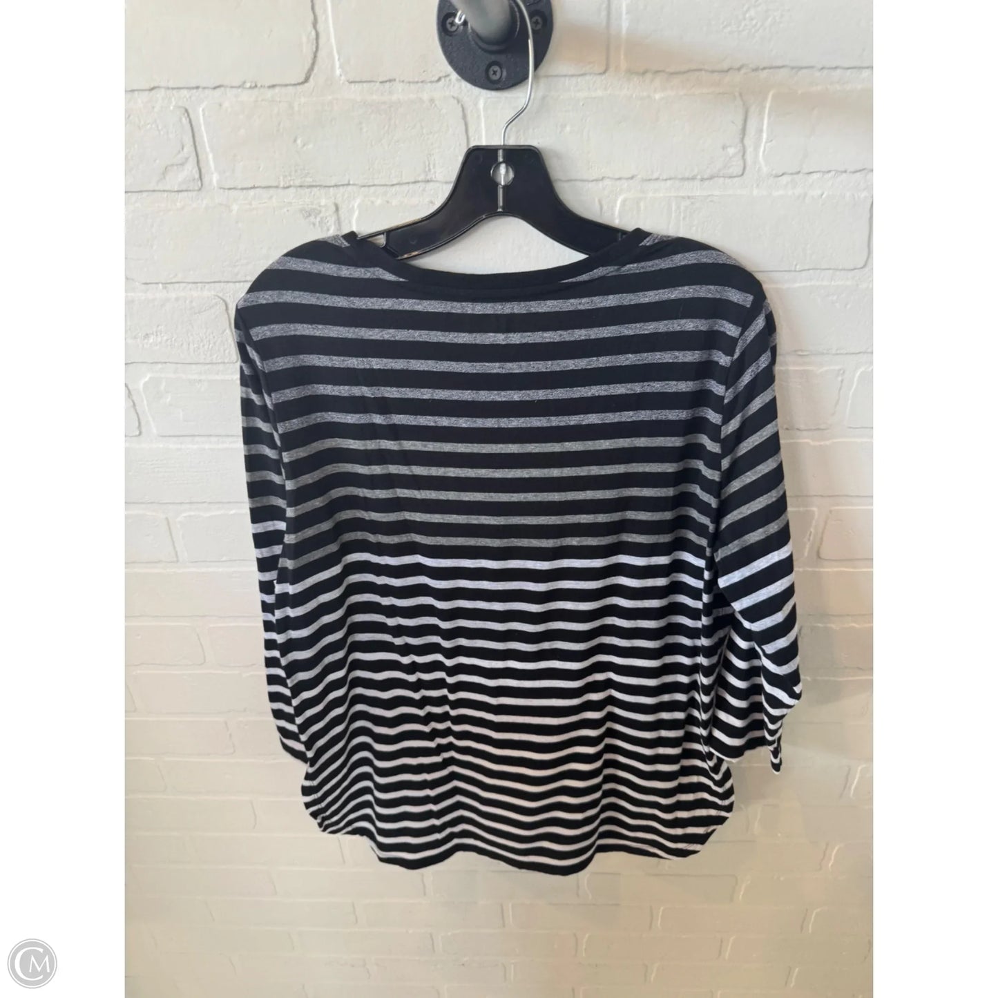 Top Long Sleeve Basic By Calvin Klein Performance In Black & White, Size: L