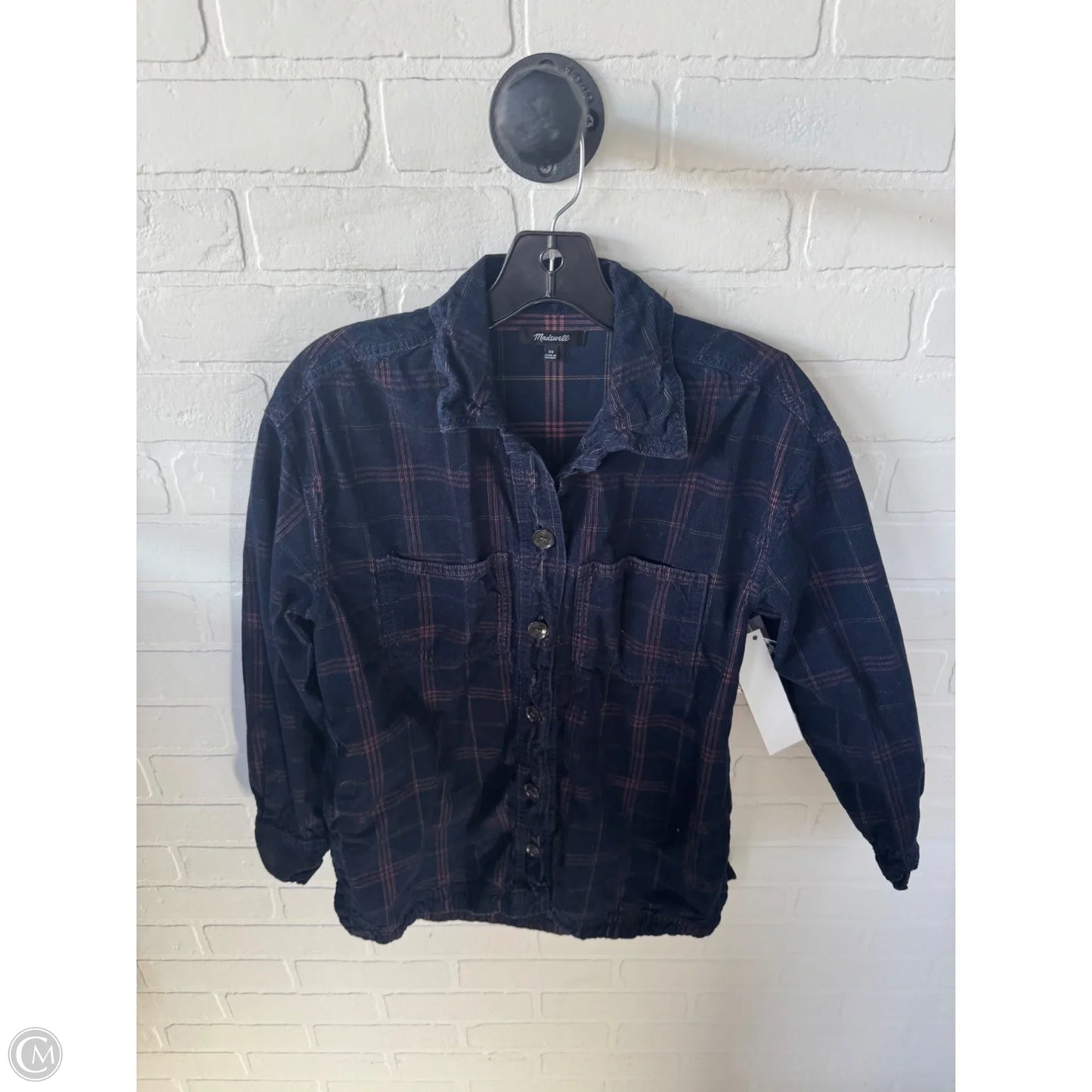 Top Long Sleeve By Madewell In Navy, Size: Xs