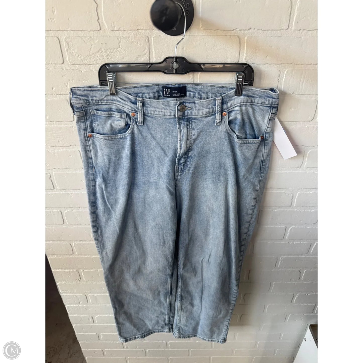 Jeans Straight By Gap In Blue Denim, Size: 16