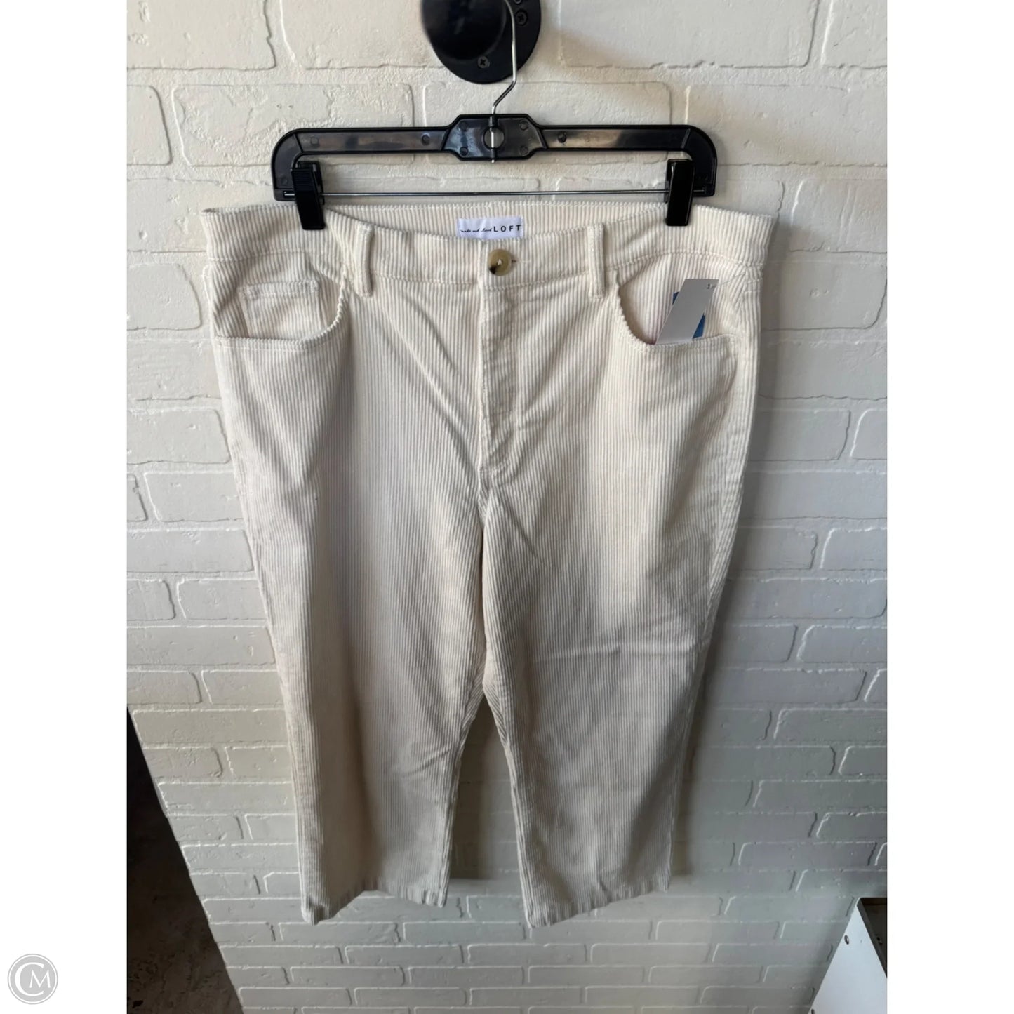 Pants Corduroy By Loft In Cream, Size: 16