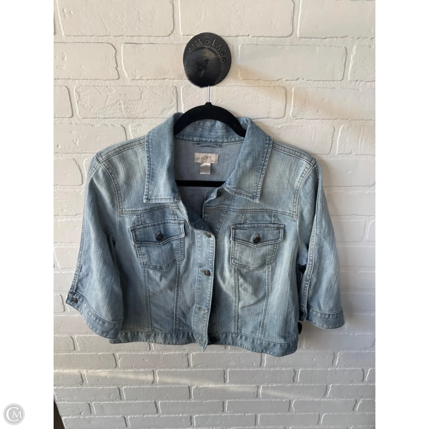 Jacket Denim By Loft In Blue Denim, Size: L