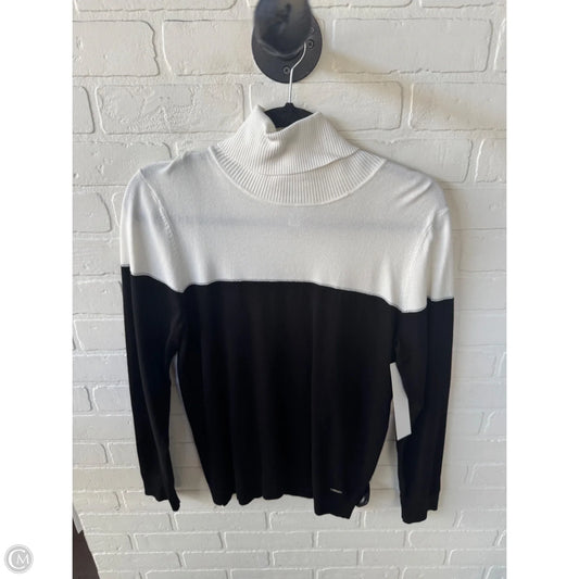 Sweater By Calvin Klein In Black & White, Size: L