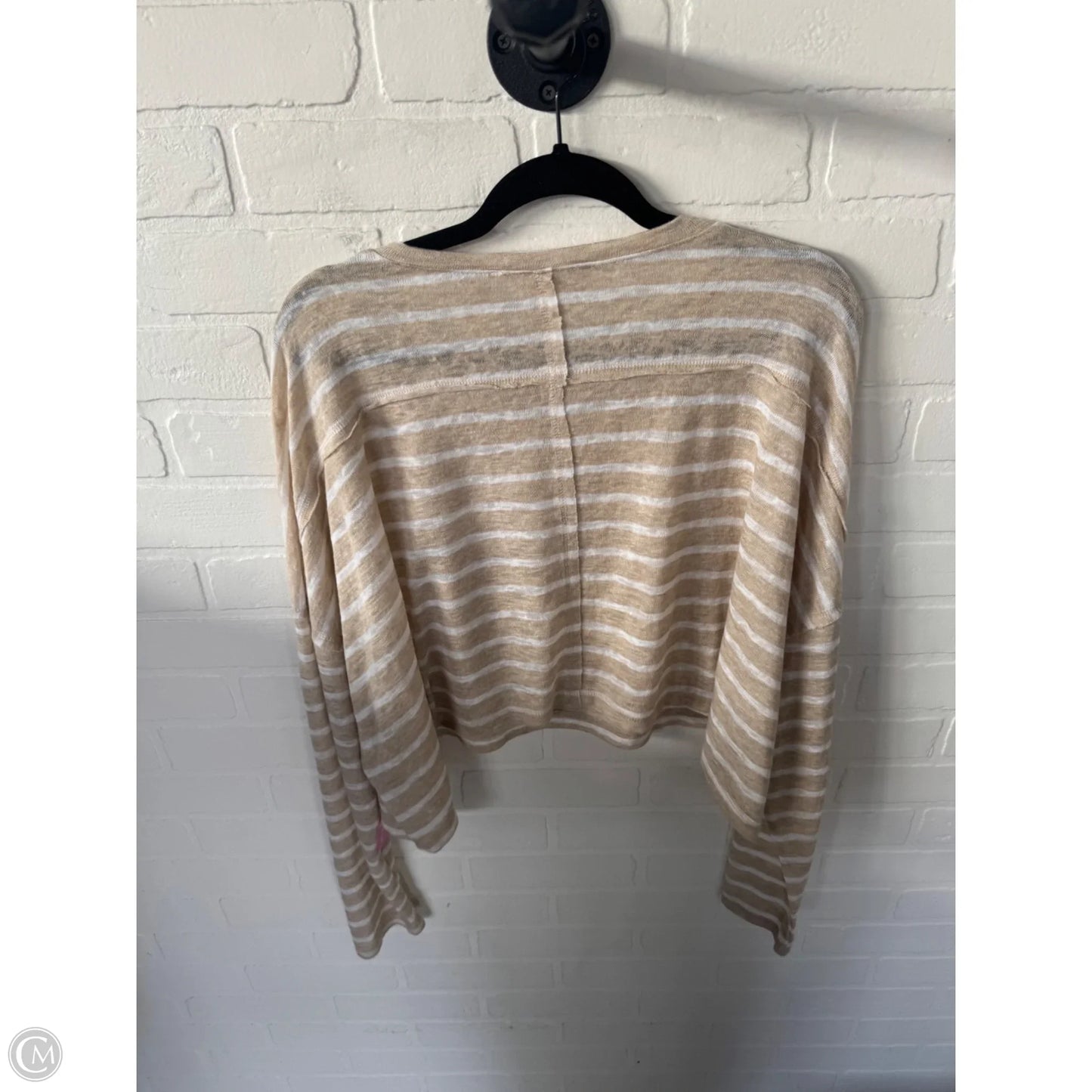 Top Long Sleeve By Altard State In Tan & White, Size: L