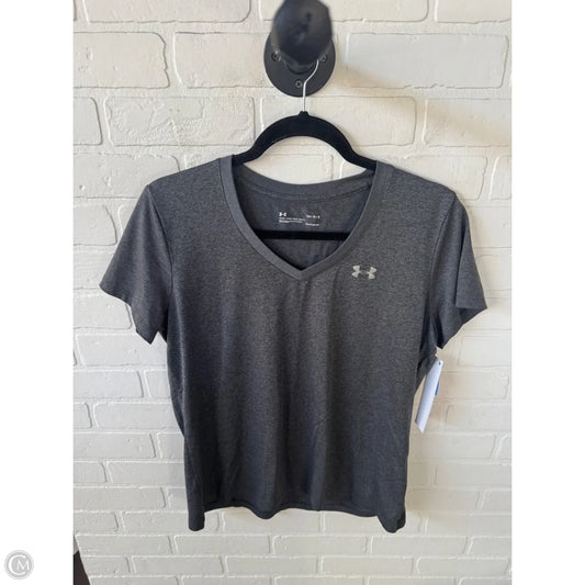 Athletic Top Short Sleeve By Under Armour In Grey, Size: L