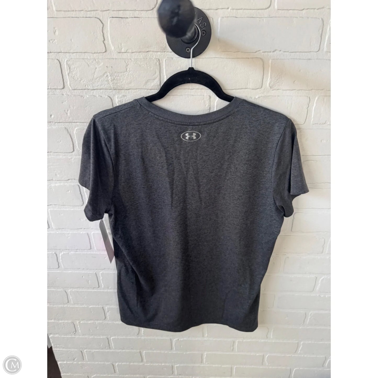 Athletic Top Short Sleeve By Under Armour In Grey, Size: L