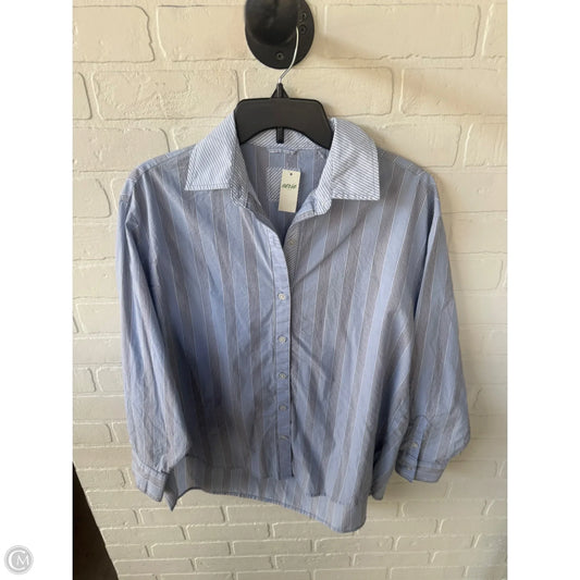 Top Long Sleeve By Aerie In Blue & White, Size: Xxs