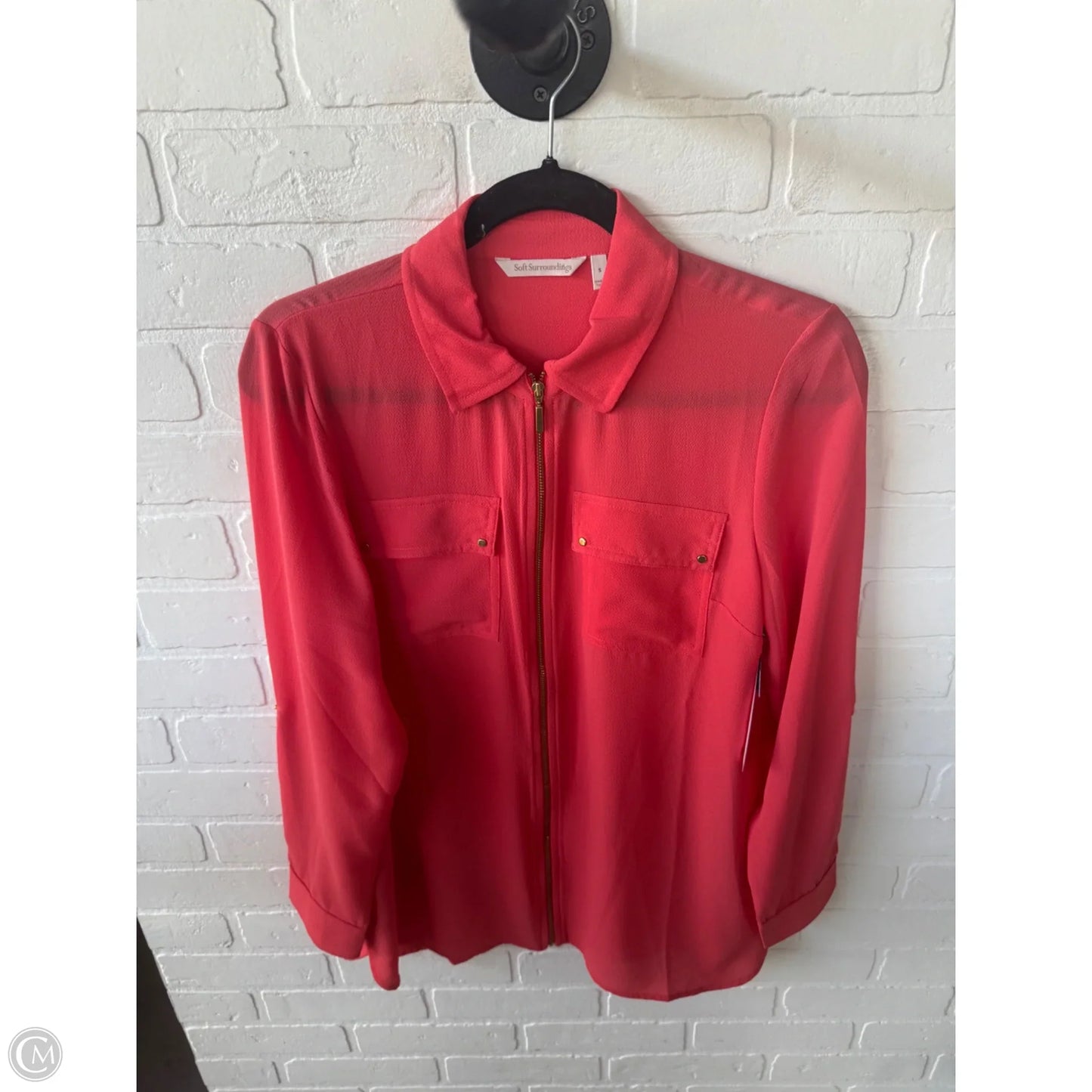 Top Long Sleeve By Soft Surroundings In Coral, Size: S