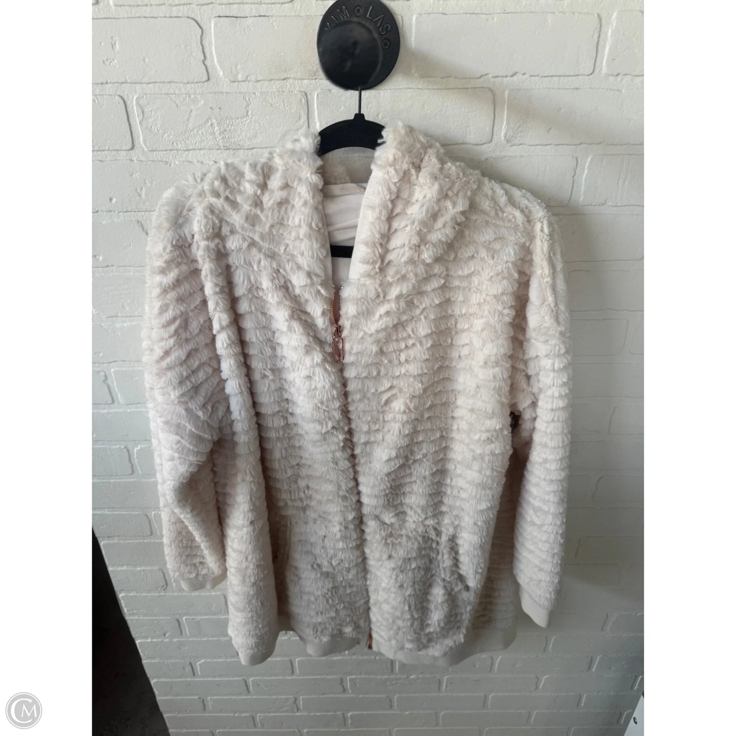 Jacket Faux Fur & Sherpa By Soft Surroundings In Cream, Size: L